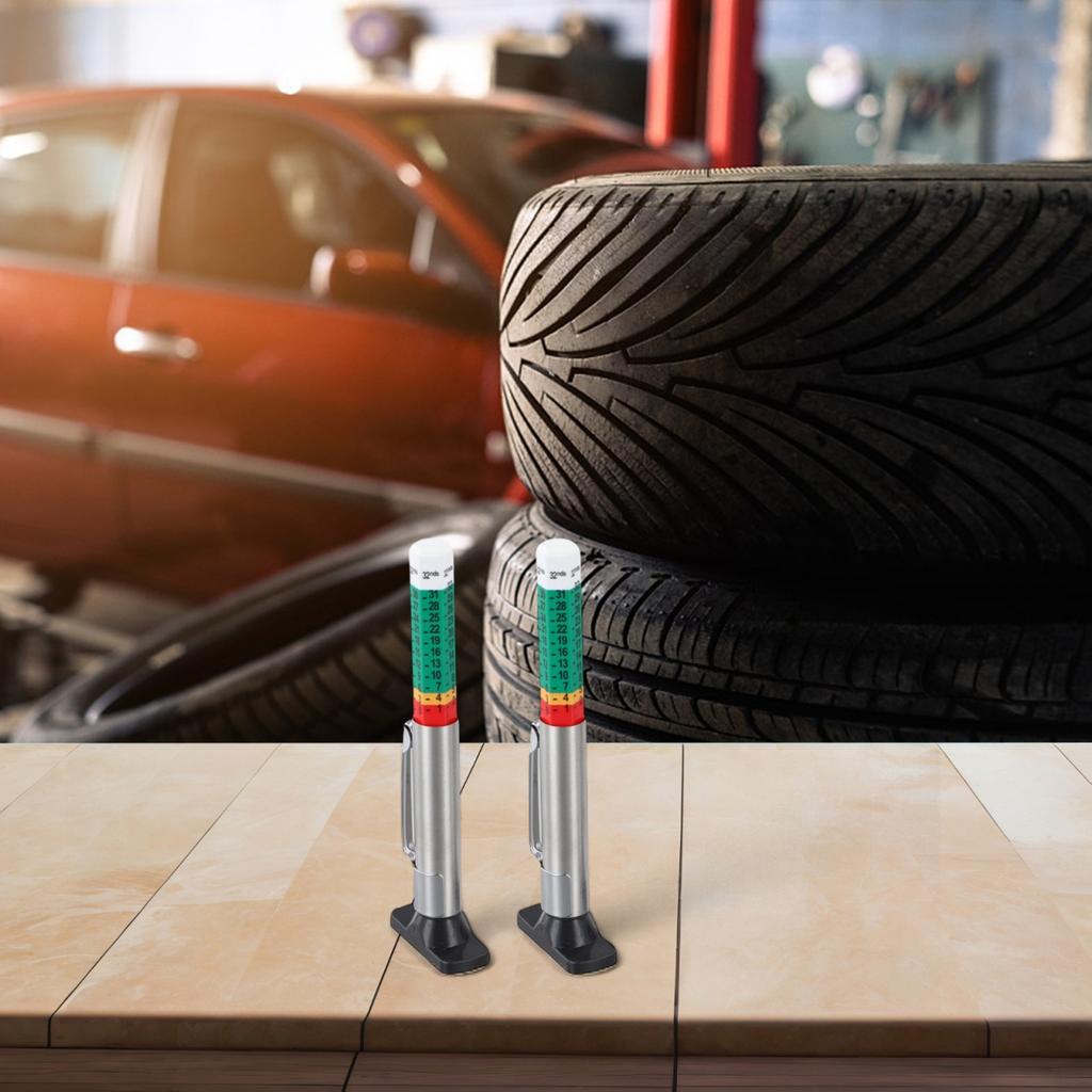 Color-Coded Indicator Tire Tread Depth Gauge Tyre Measuring Tool