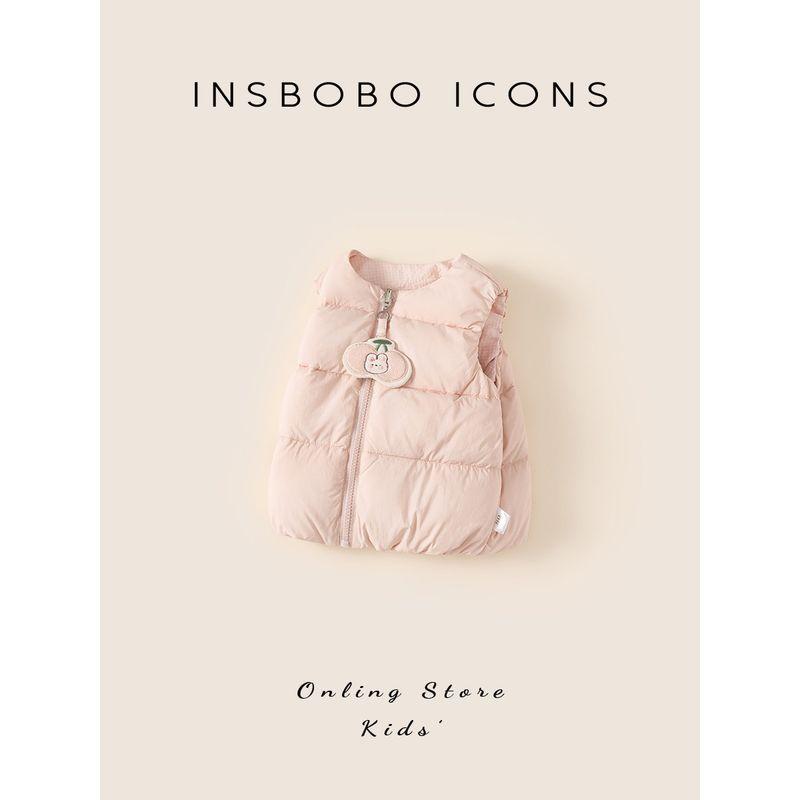 Insbobo Girls' down Vest 2025 Winter New Style Children's Stylish Warm Top for Girls Thickened Winter Clothing