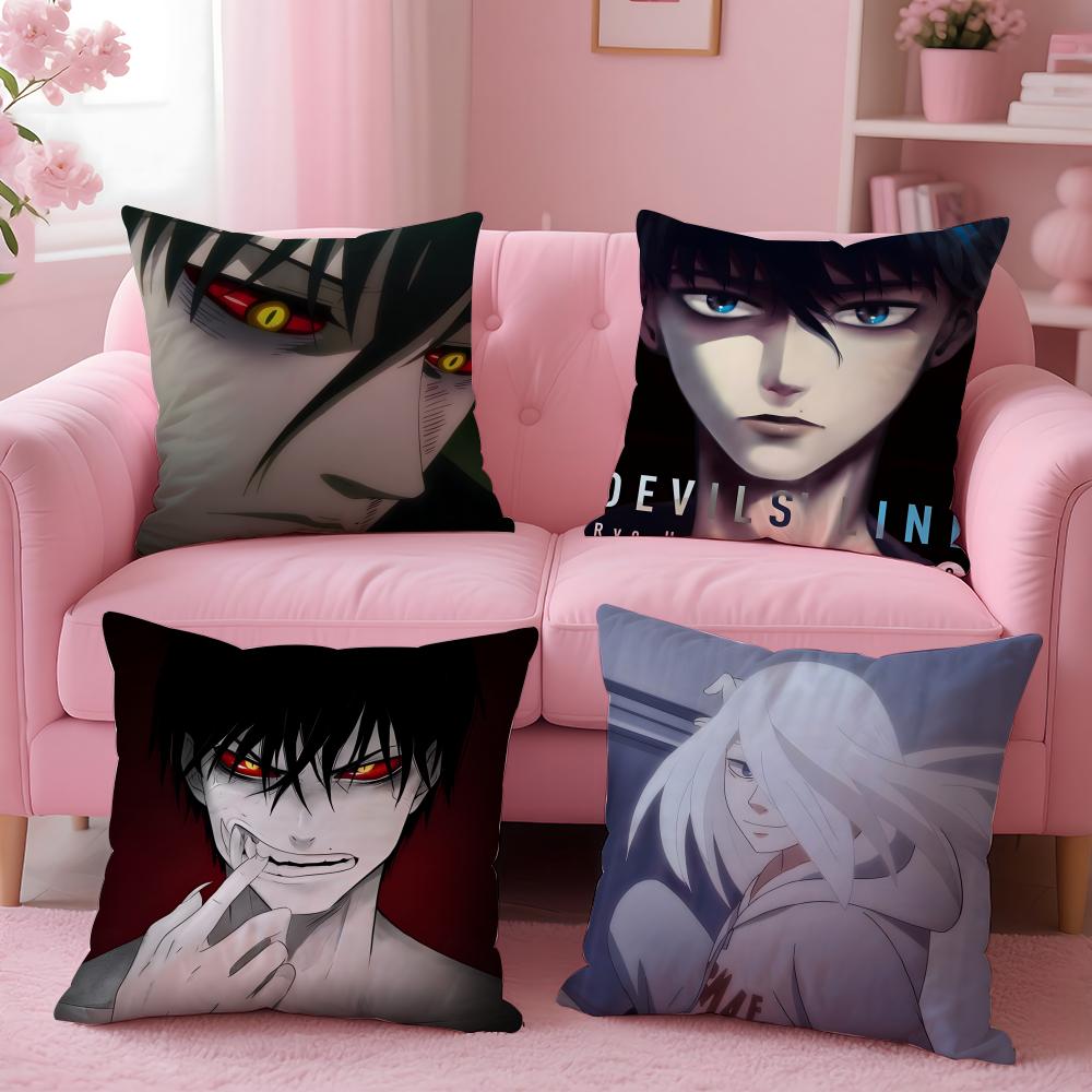 Cartoon Anime DDEVILS LINEL Cushion Cover Pillow Case Soft Skin Friendly Fabric  Concealed Zipper