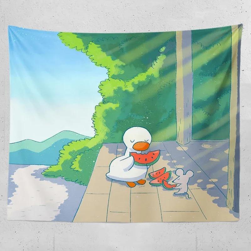 Cartoon Duck Decorative Tapestry Home Wall Living Room Office Decorative Tapestry