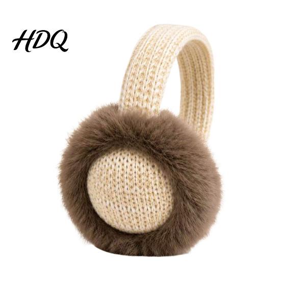 Windproof Ear Warmers Knitted Faux Fur Earmuffs Warm Plush Soft Thickened Fleece Cold Weather Accessories Warmers Protection Headband for