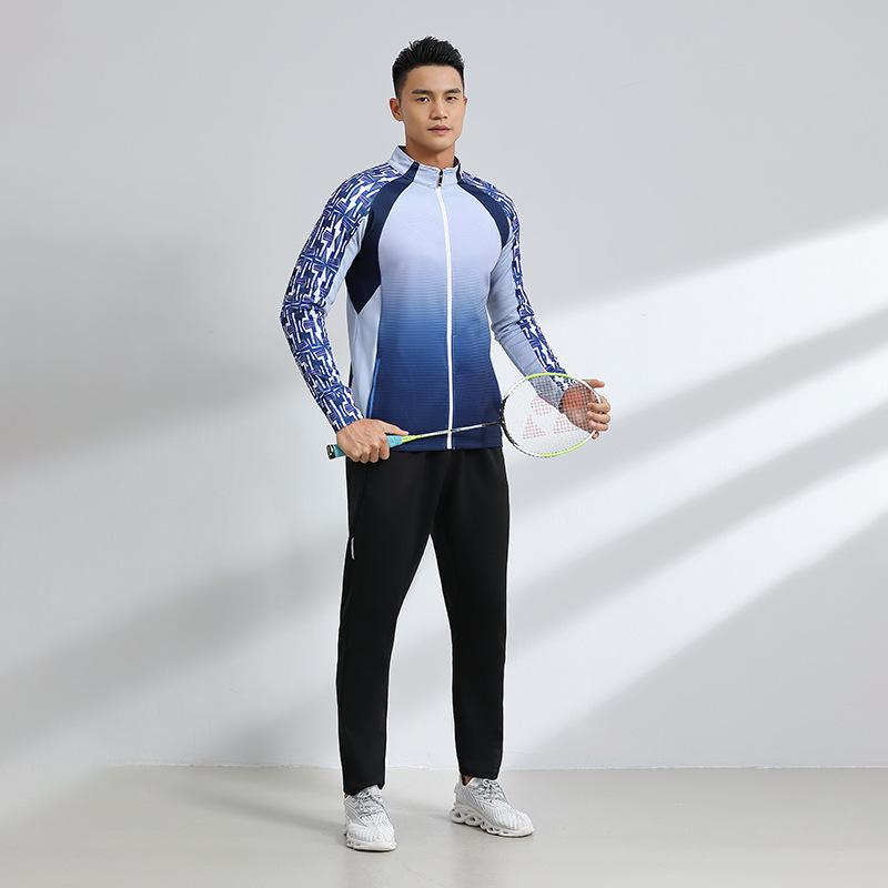 Herbst und Winter Langarm Sportjacke Herren- und Damenjacke Badmintonbekleidung Trainingsset