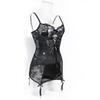 European and American Cross-Border Black Lace Satin Camisole: Sexy, Strappy, Body-Shaping, Slimming Nightgown.