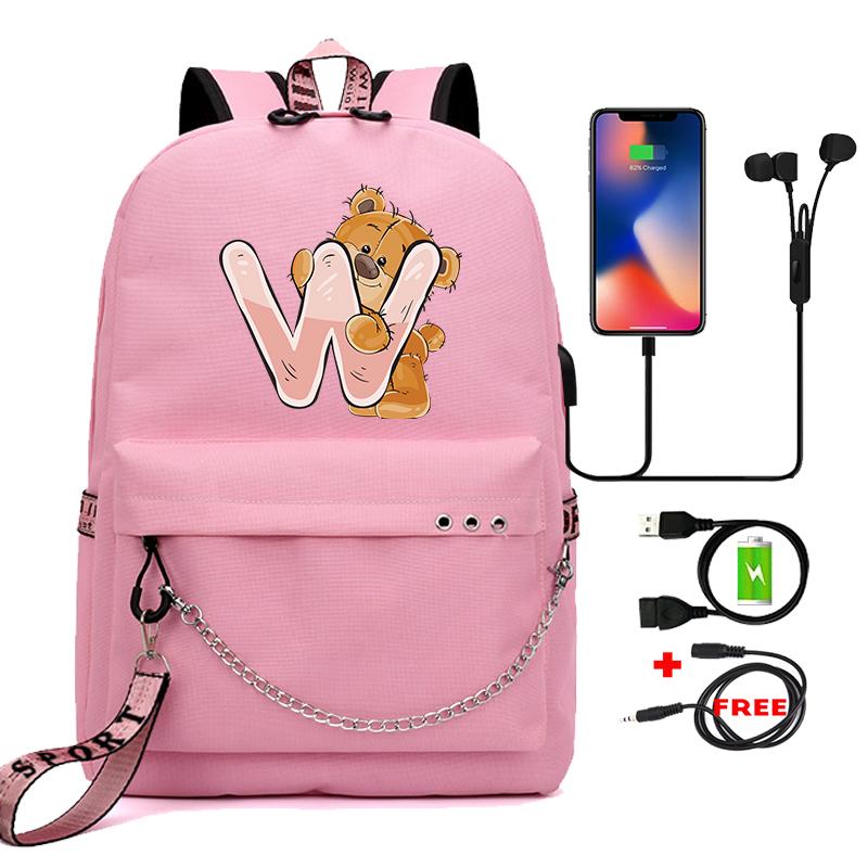 

Дитячий рюкзак Lovely Little Bear 26 англійських літер, дитячий рюкзак для косплею, хлопчик, дівчинка, шкільний рюкзак великої місткості для дітей