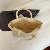 Nuova Borsa a Spalla Semplice in Paglia di Grande Capacità da Donna alla Moda e Versatile Borsa a Tracolla per la Spiaggia e per il Pendolarismo