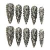 Full Rhinestone Decor Resin Nail Extension Chip-Proof Smudge-Proof Fake Nails for Women and Girl Nail Salon