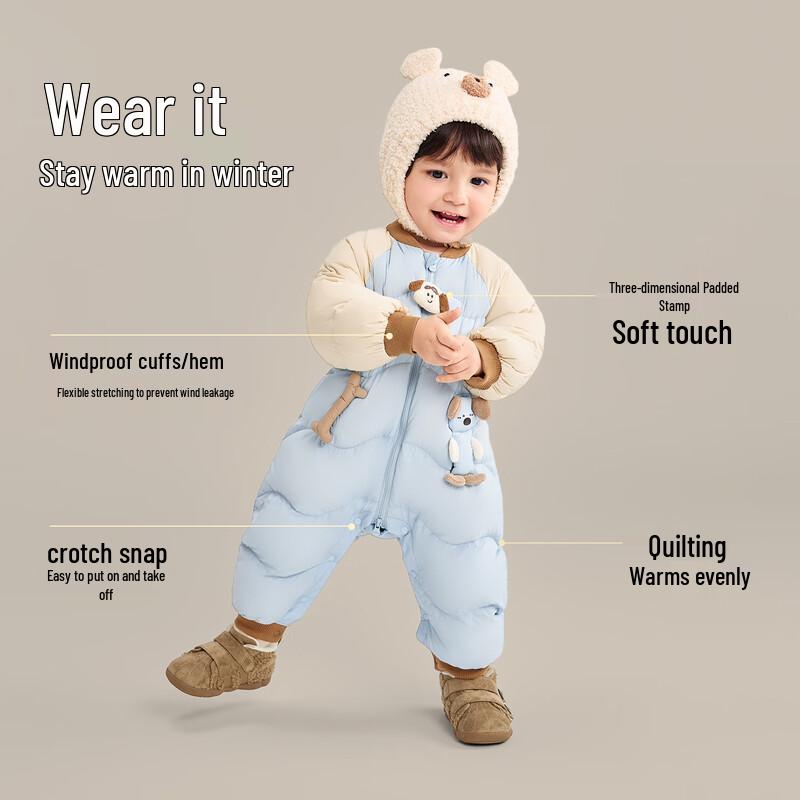 Balabala Infant Down Romper - Cozy Winter One-Piece