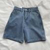 Retro Wide Leg Women's Denim Shorts Summer High Waist Loose Straight Leg Shorts Casual Shorts