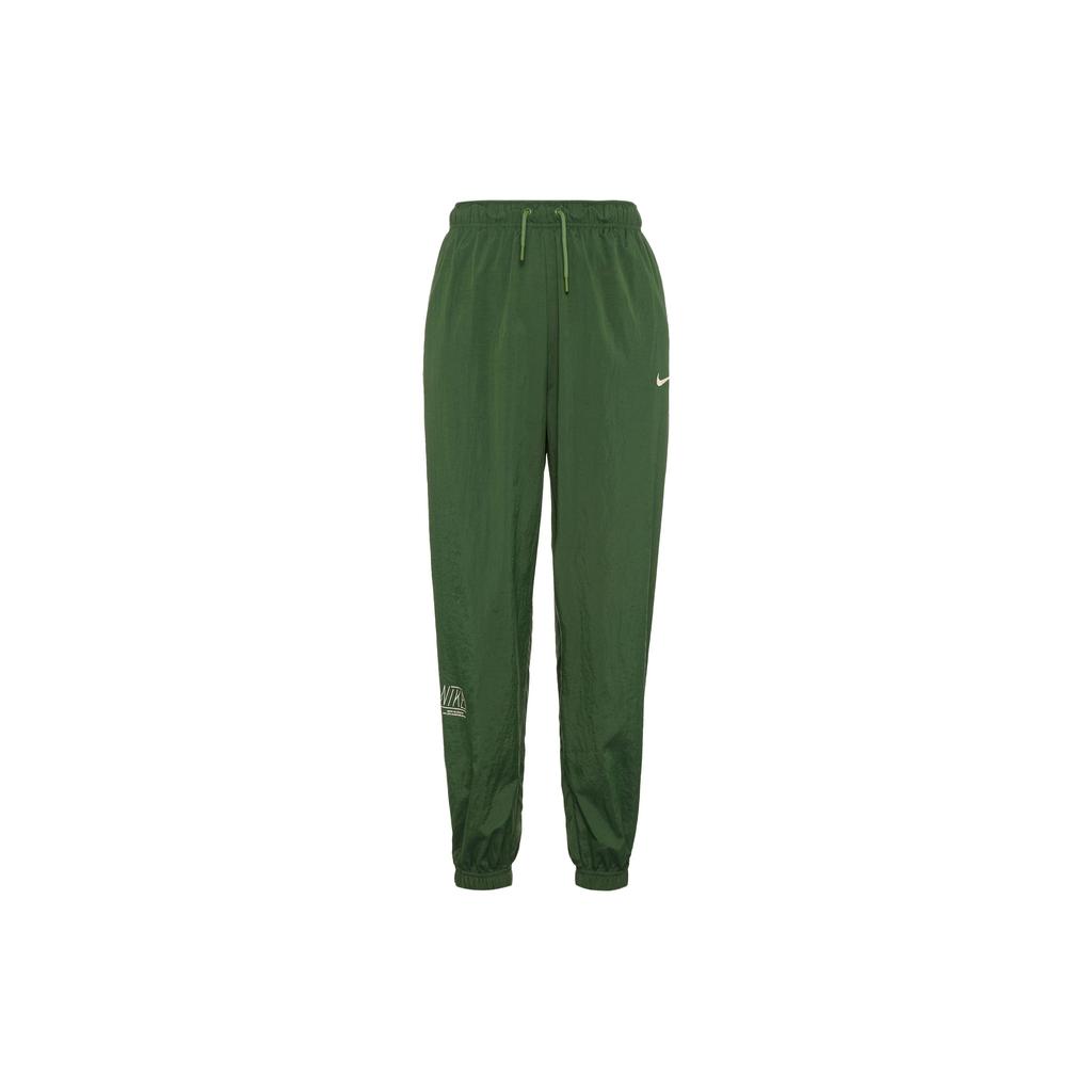 Nike Sportswear Solid Logo High-Waisted Tapered Joggers Women Bottoms Tree-Stem-Green FQ7008-306