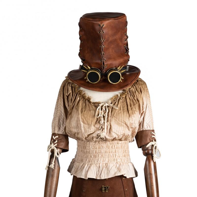 Steampunk Vintage Breiter Zylinder Hut Halloween Kostüm Party Cosplay Erwachsenen Accessoire