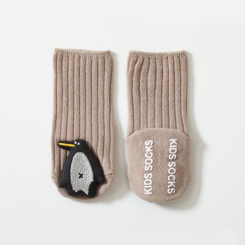 Hot Sale Soft  3D Cartoon Animal Anti-Slip  Cotton Baby Socks Anti slip Walking  Knitted Warm Socks Unisex 0-6months бежевый