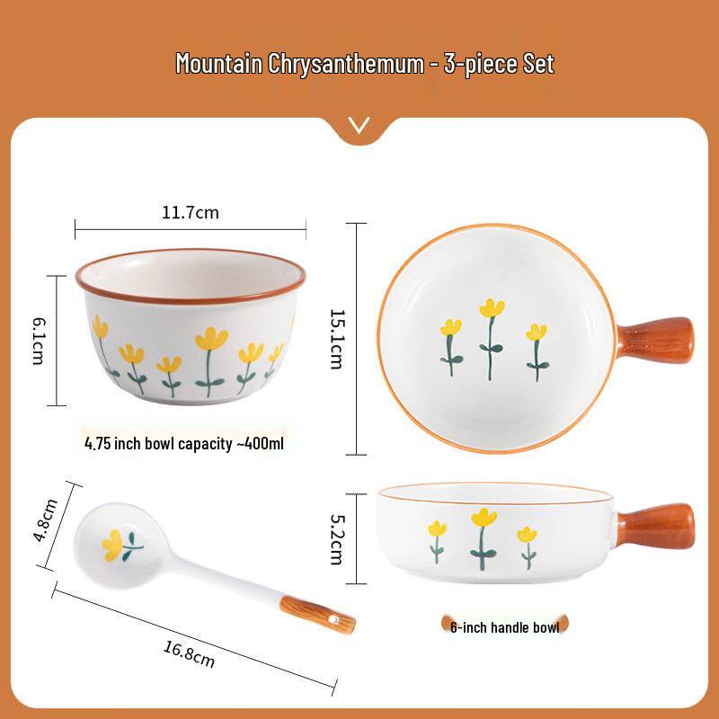 Jun Seventeen SJ Underglaze Ceramic Dinnerware Set 3-piece set