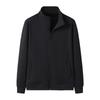 Unisex Fleece-Lined Stand Collar Zipper Sweatshirt - Casual Long-Sleeved Cardigan for Construction Workers