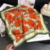 Silk Scarf 70x70cm Luxury Brand Designer Hair Leopard print Handkerchief Hijab Shawl Women bandanna foulard muffler wrap