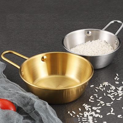 3Pcs Stainless Steel Bowl with Handle Korean Rice Bowl Korean Soup Pot Wine Bowls for Home Restaurant Party Traditional