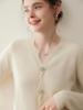 Autumn/Winter Women's Cashmere Cardigan - Single-Breasted, Round Neck Outerwear, Loose Fit