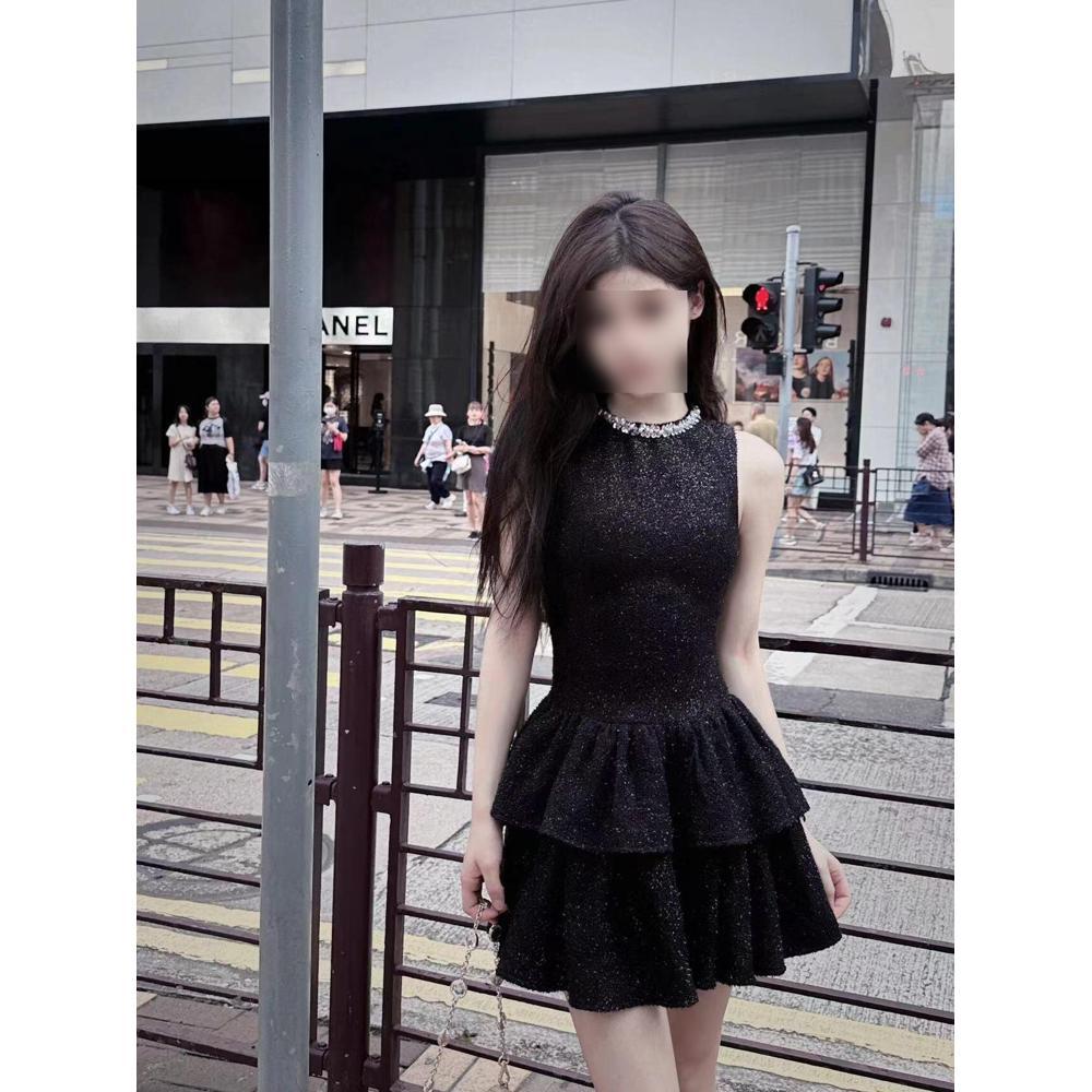 Atmospheric Wear Sleeveless Small Black Dress, Fishing Dating Birthday Dress, High-end Super Good-looking Dress