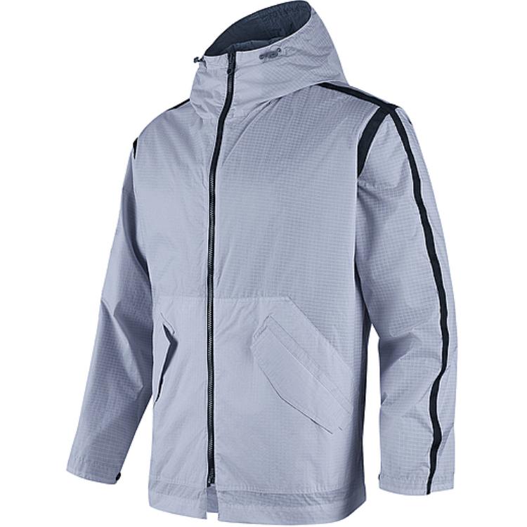 Skechers Lifestyle Casual Series Zip-Up Hooded Reversible Long Sleeve Jacket Unisex Jackets Embossed-Gray P324U010-02GB M