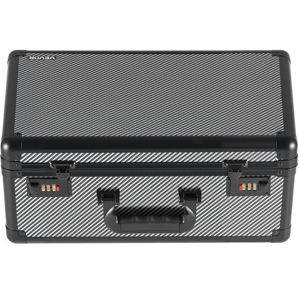 VEVOR Graded Card Case 4 Row 162 PSA Slab Storage Box with Combination Lock, Baseball Sports Trading Cards Holder Collector with 12 Dividers
