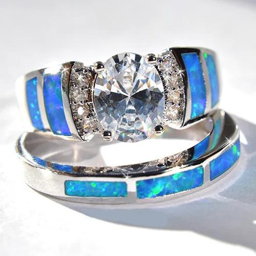 

Epoxy Inlaid Zircon Women S Ring, Order A Wedding Luxury Pair Ring Set. 10