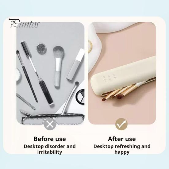 Kosmetiktasche aus Silikon, Reise-Make-up-Pinselhalter, tragbarer Pinsel-Organizer, belüftete Kosmetiktasche für den täglichen Gebrauch, Reiseaufbewahrung