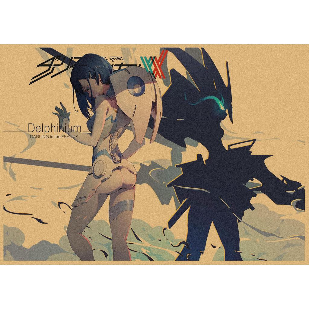 National Team DARLING In the FRANXX Retro Kraft Paper Anime Poster 261 for Wall Decoration