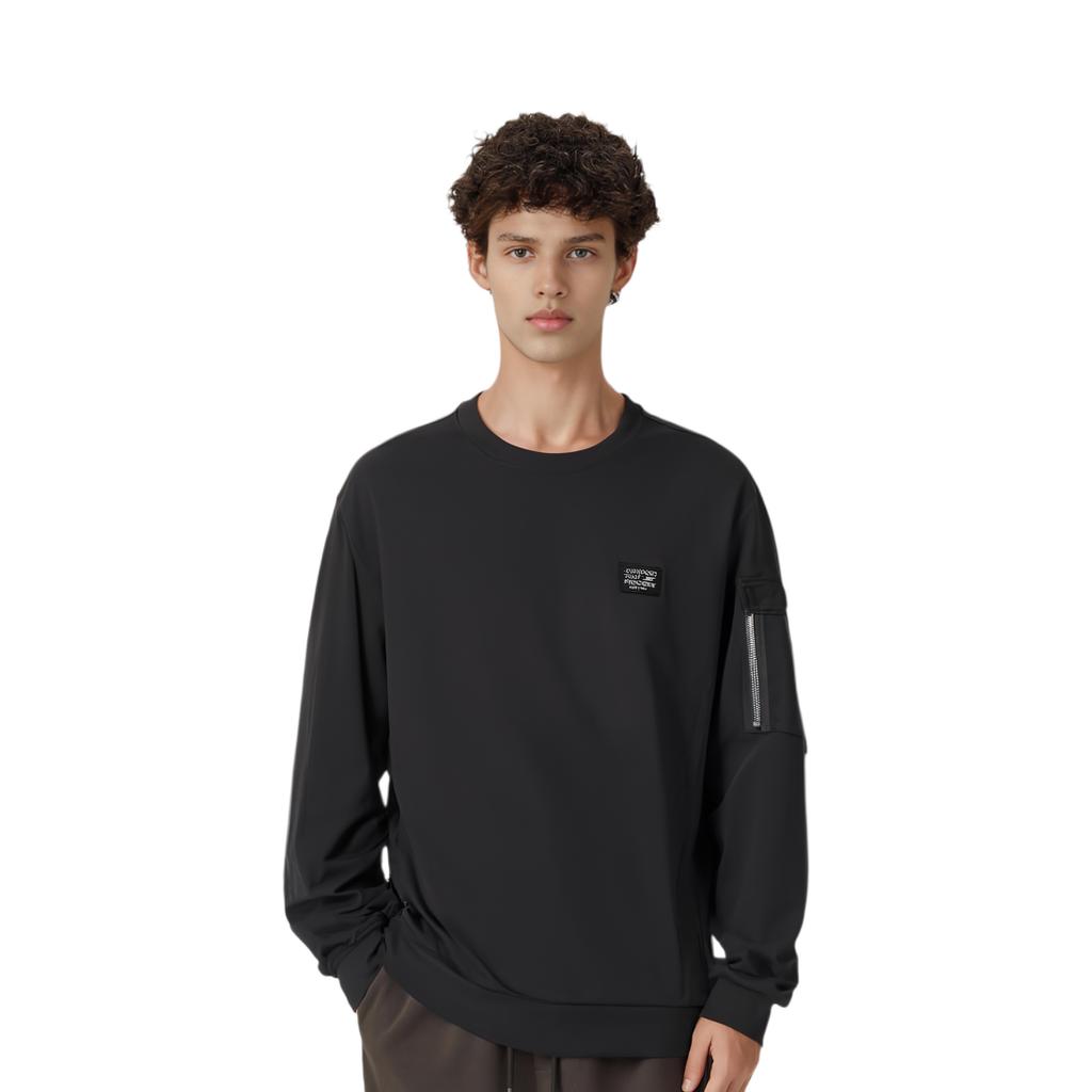 Skechers Pullover Performance Series Color Block Crew Neck Knit Sweatshirt Men Sweatshirt Carbon-Black P124M006-0018