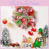 Christmas Elf Wreath Decorative Red Fabric Wreath For Festive Holiday Decor