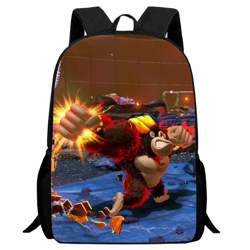Donkey Kong Bananza, full-open student schoolbag, cartoon backpack, male