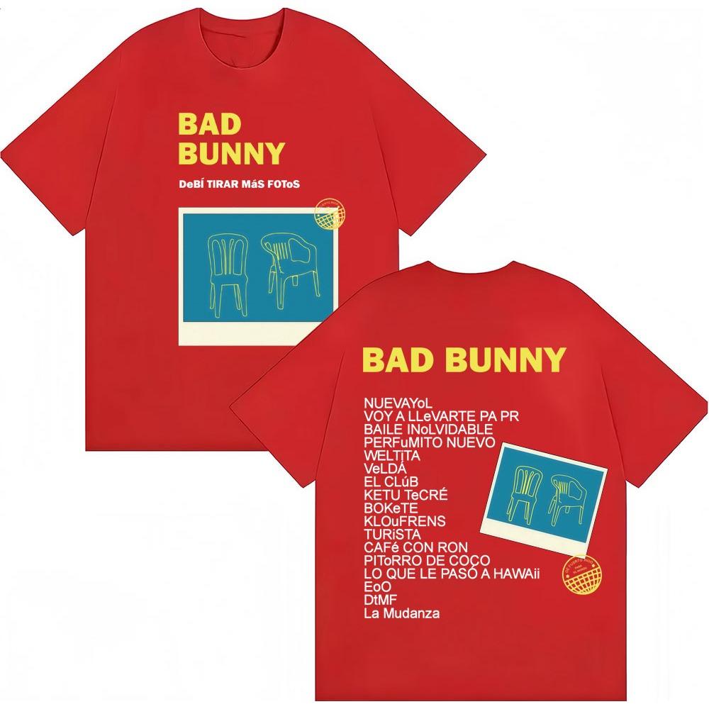 Rapper Bad Bunny Album Tour T-Shirt Herren Damen Hipster T-Shirts Gemütliche Baumwolle Locker Lässiges T-Shirt