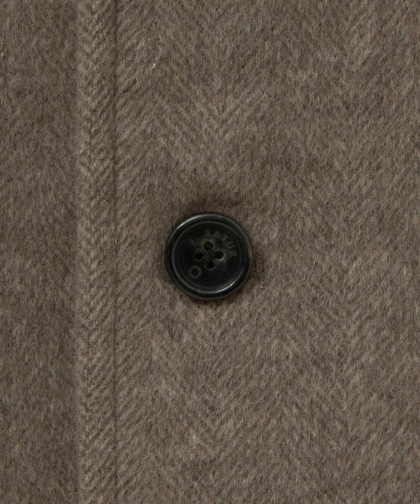 Satur Herringbone Wool Blend Single Blazer Brown
