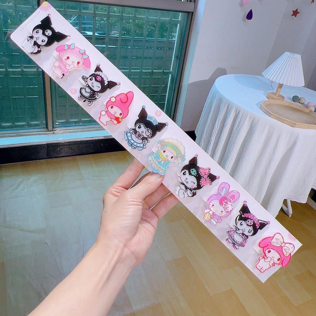 Korean Kuromi Black Hair Clip: Cute Children's Hair Accessories with BB Clip & Rubber Band.