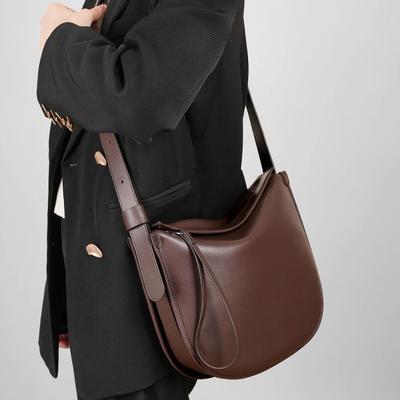 New Tote Bag with Lazy Style, Women's Leather Bag, Comfortable Soft Cowhide, Large Capacity, Minimalist Commuting Shoulder Bag, Crossbody Bag