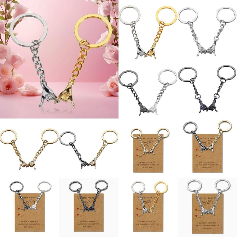 2pcs Creative Finger Key Chains Bag Charm Hand-In-Hand Keychain  New Year Gifts