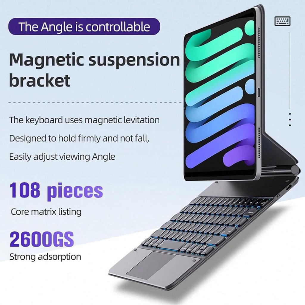 iPad 10th Gen Magnetic Magic Keyboard A16 Protective Case for Air 4/5 10.9" with Bluetooth Touch Control