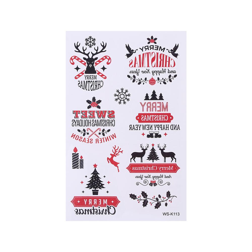 Arm Neck Leg Decorate Gift Temporary Tattoos Fake Tattoo Christmas Tattoo Stickers Body Art Decals
