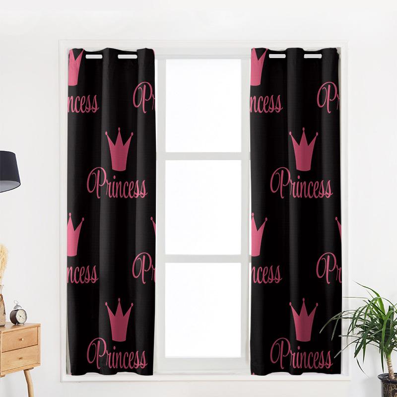 Home Curtain Pink Crown Princess Bedroom Kitchen Curtains Living Room Decoration Items Window Curtains for Living Room