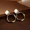 New Personalized Exaggerated Design Geometric Twisted Pendant Earrings, Women's Fashionable and Simple Daily Accessories
