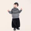 Children's Clothing Boys' Argyle Sweater Autumn and Winter Kids' Color-Blocked Base Shirt Top Pullover Knitwear for Young Children