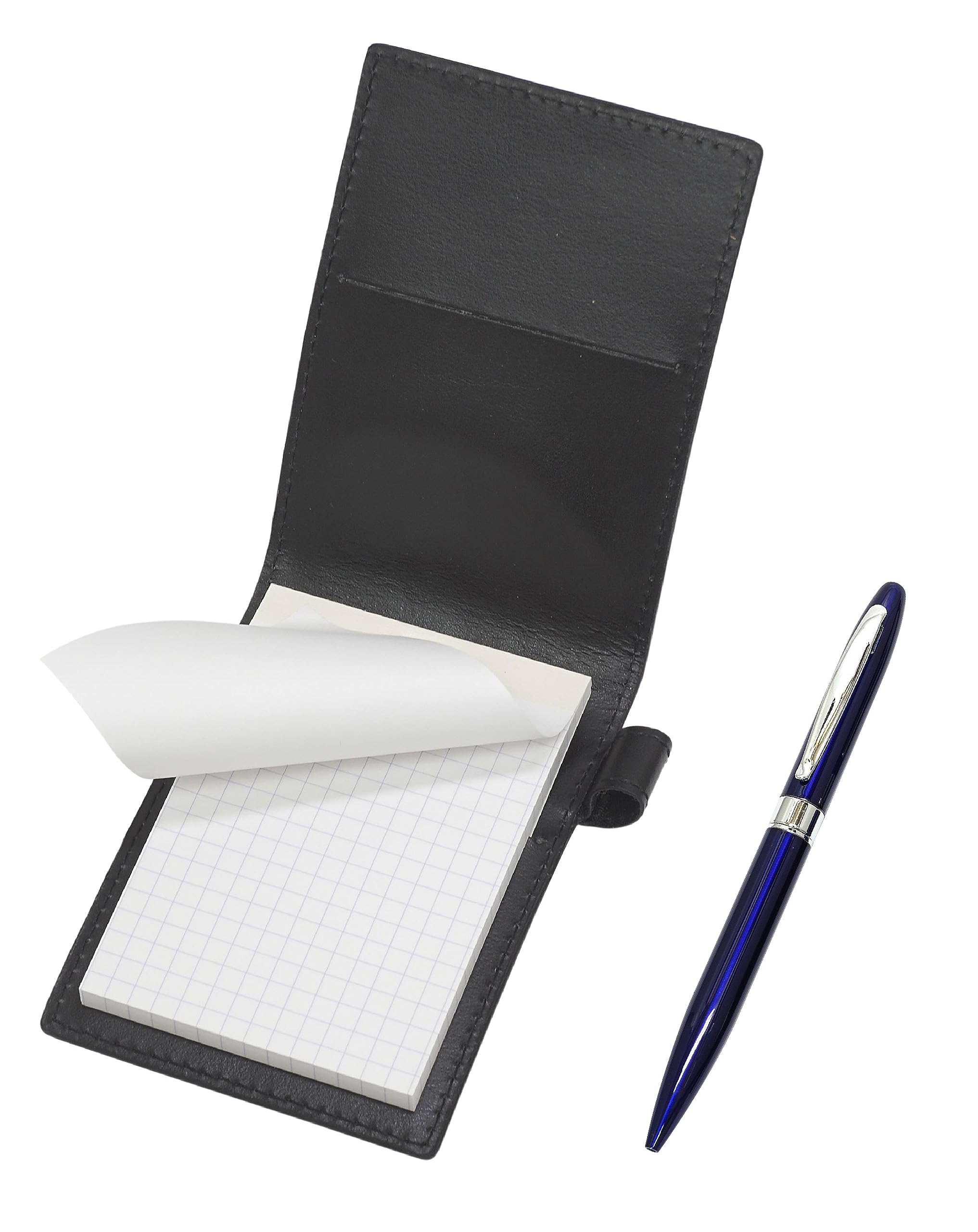 

Lasting Piece Metal Twist Ballpoint Pen and Recycled Cowhide Leather Mini Notebook Cover Set, Blue, T23-LS022P-B-TK23-L синий