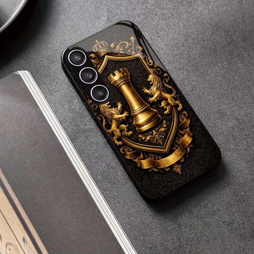 

Retro golden lion pattern Hard case Men Glass PhoneCase for Samsung Galaxy S26 S25 S24 S23 S22 S21 FE Ultra Plus Dropresistant GalaxyS24FE