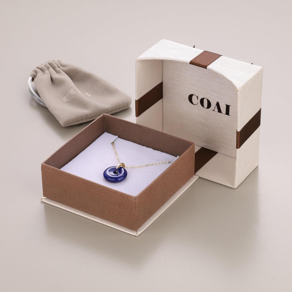 [KOAI] Lapis Lazuli Pea Disc December Birthstone Power Stone Necklace for Women