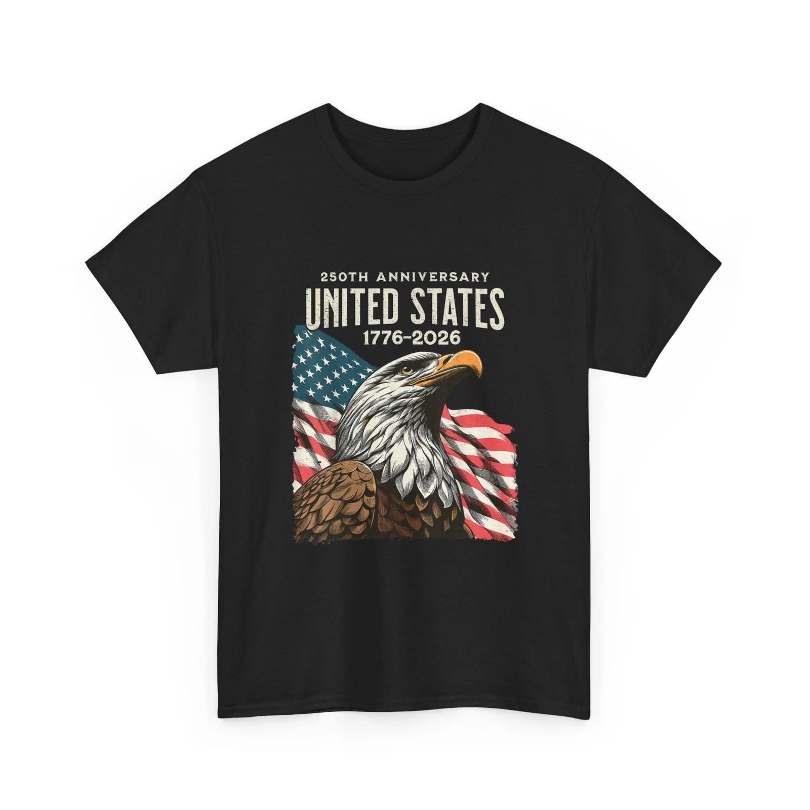 250th Anniversary Shirt, 1776 2026 American Flag Eagle Shirt S