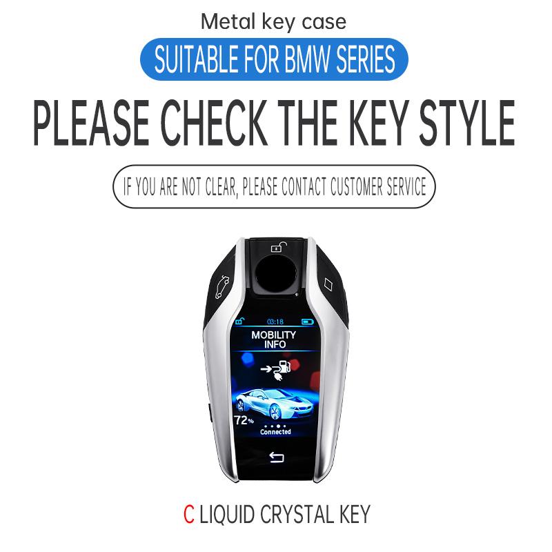 Zinc Alloy Car Key Case For Bmw G05 X5 G30 G12 G11 G32 G31 5 7 Series I8 I12 I15 G01 X3 G02 G07 Led Display Smart Accessories