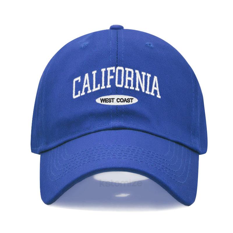 California West Coast Embroidered Baseball Cap for Women Men Fashion Adjustable Soft Cotton Dad Hat Unisex Classic Golf Caps