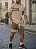 Sommer Bestseller 3D-Druck Set Atmungsaktives und Bequemes Herren Kurzarm Rundhals T-Shirt und Shorts