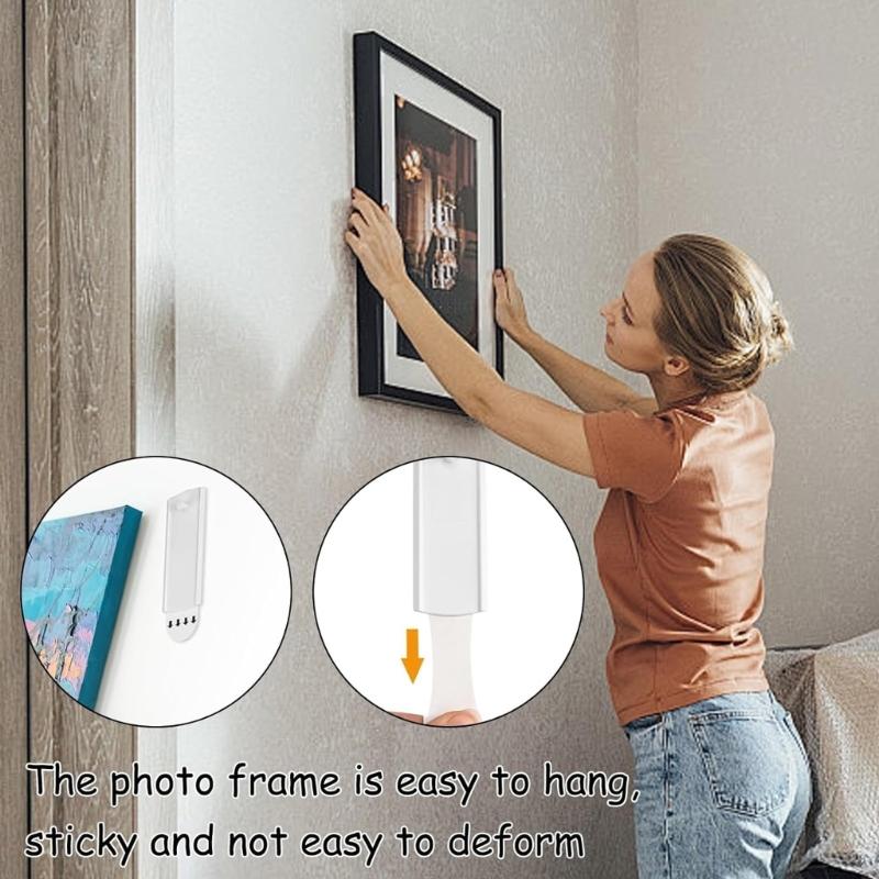 Auto Adhesive Wall Hooks For Picture Frames Universal No Marking Hangers Suitable For Glass Tile Wooden Surfaces