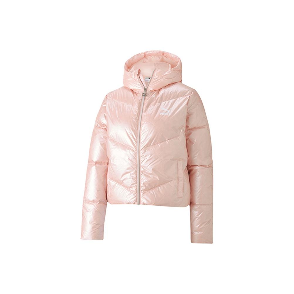 Puma Classics Shine Down Logo Hooded Down Jacket Women Outwear Pink 599144-15 XL