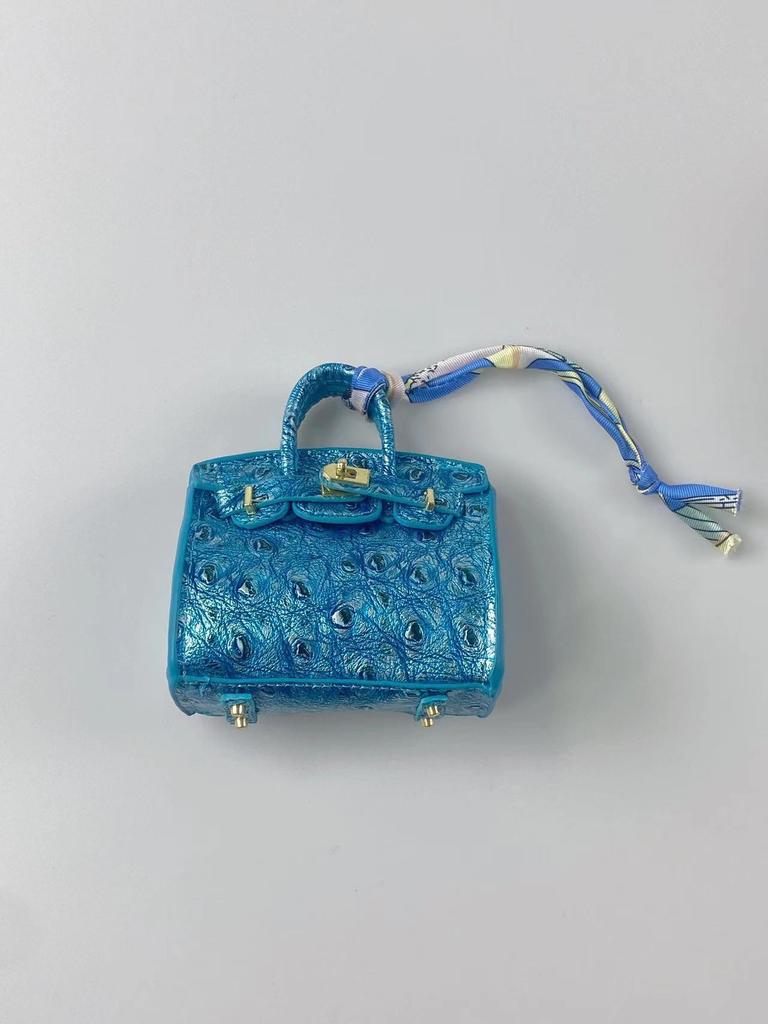 H Mini Platinum House Shaped Small Treasure Slant Hanging Small Pendant Creative Cute Earphone Bag Keychain