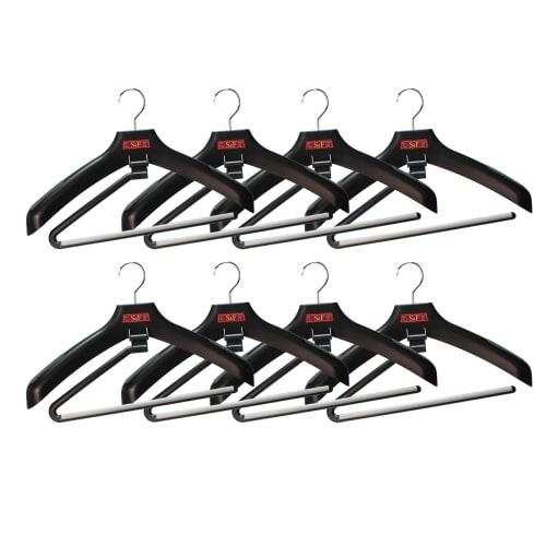 No Hassle! Set of 8 Suit and School Uniform Hangers with Adjustable Bars [Shinko Hanger Official] S&F One All Slacks Set of 8 | School Uniform Hangers